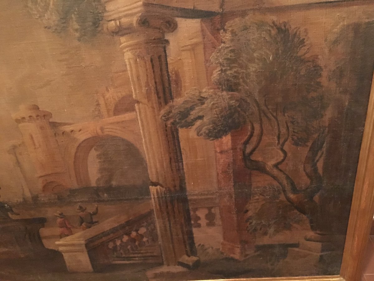 Paire De Grands Tempers Sur Toile Avec Paysages-photo-6