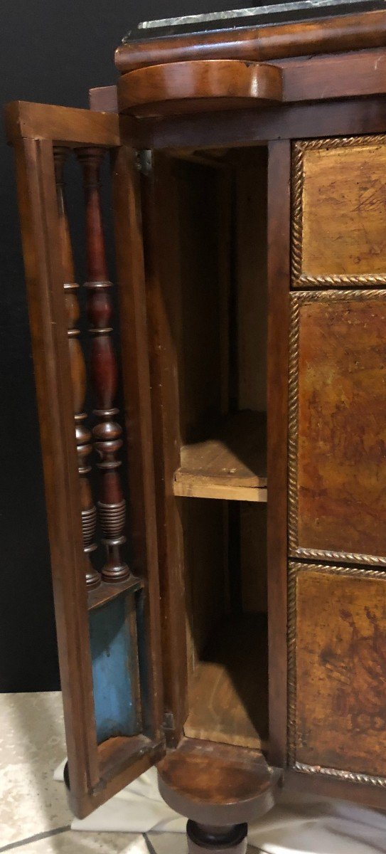 Cabinet En Noyer à 3 Tiroirs décorée d'armoiries napoléoniennes-photo-4
