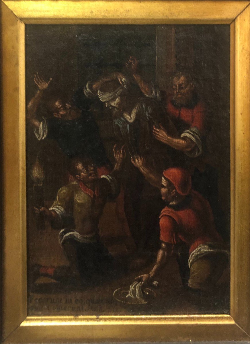 Christ Moqué - Peinture à l'Huile Flamande Sur Toile 17ème Siècle.-photo-2