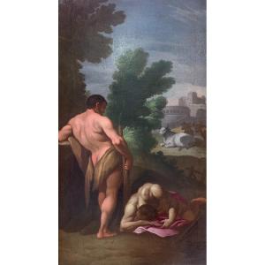 Ercole e Caco - dipinto su tela del XVIII secolo
