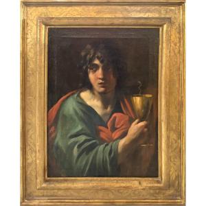 SAN GIOVANNI EVANGELISTA - DIPINTO SU TELA - cerchia di  SIMON VOUET 