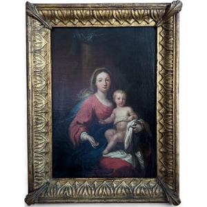 Madonna con Bambino – Dipinto olio su tela fine XVIII secolo