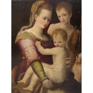 	"Madonna con Bambino e S.Giovannino" dipinto su tavola XVI secolo.