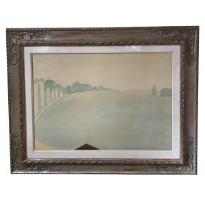 VIRGILIO GUIDI - Dipinto "Bacino di San Marco" a Venezia 1958