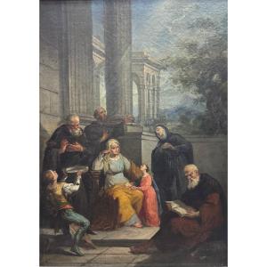 S.Anna e l’educazione della Vergine Maria, dipinto su tela, XIX secolo