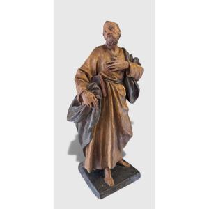 San Giuseppe - Scultura antica in terracotta policroma XVIII secolo