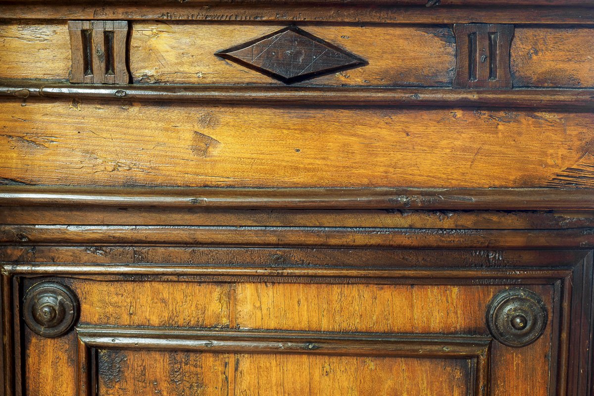 Rara Credenza in Gattice e Noce con Fregio a Triglifi - Toscana 1600-photo-7