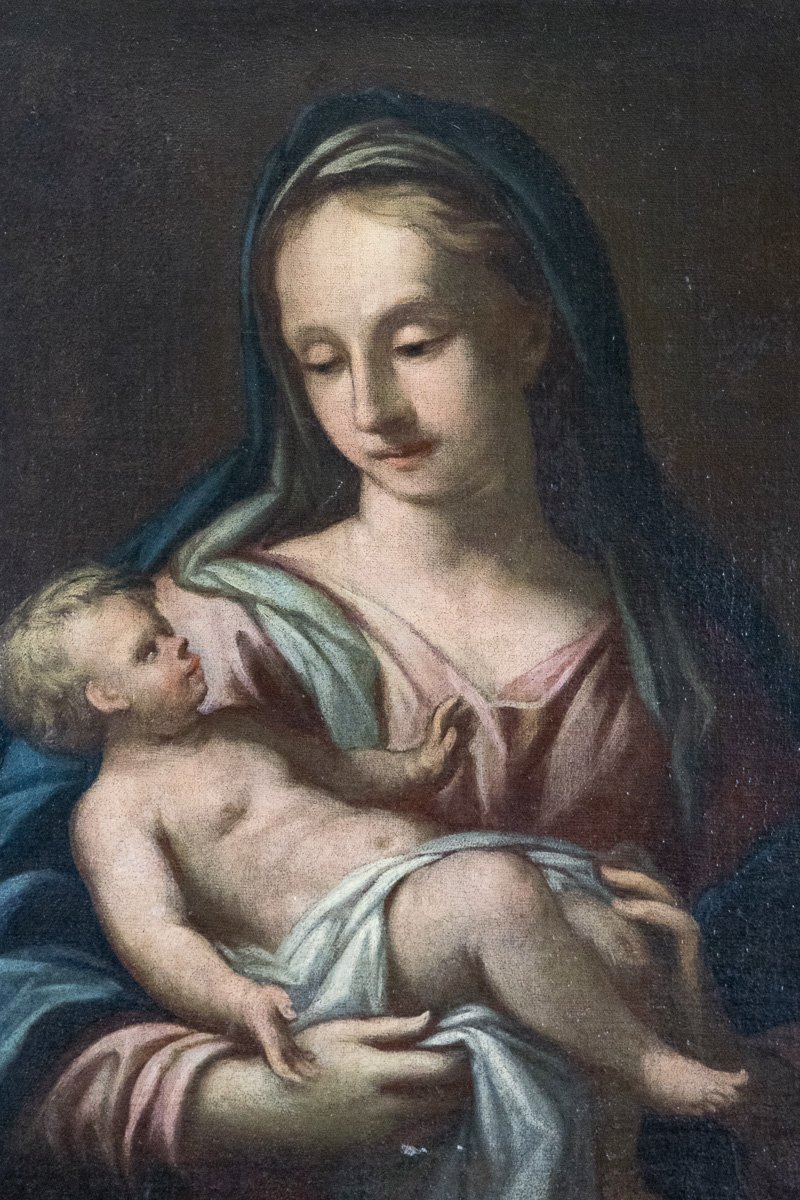 Madonna con Bambino, olio su tela, XVII secolo-photo-2