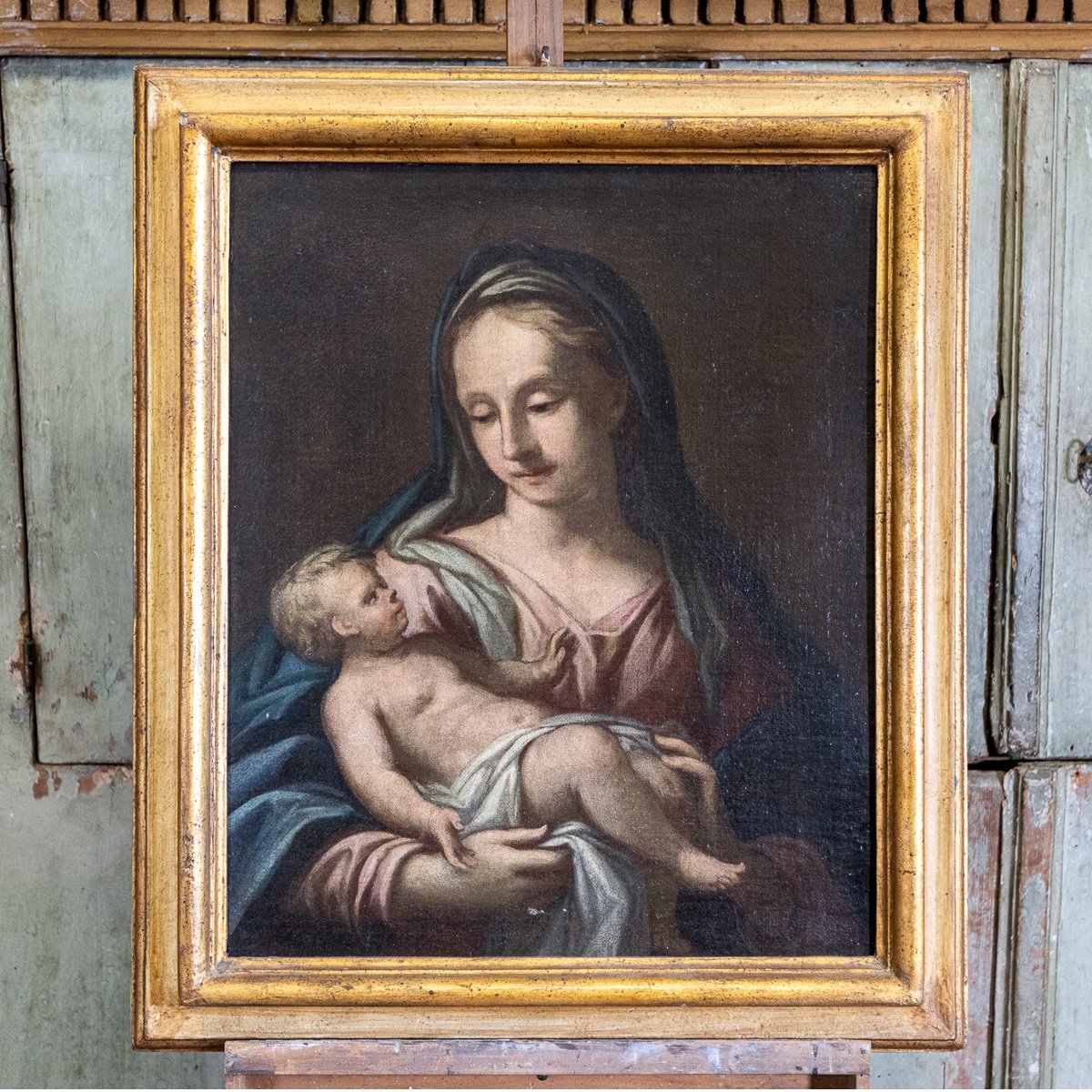 Madonna con Bambino, olio su tela, XVII secolo
