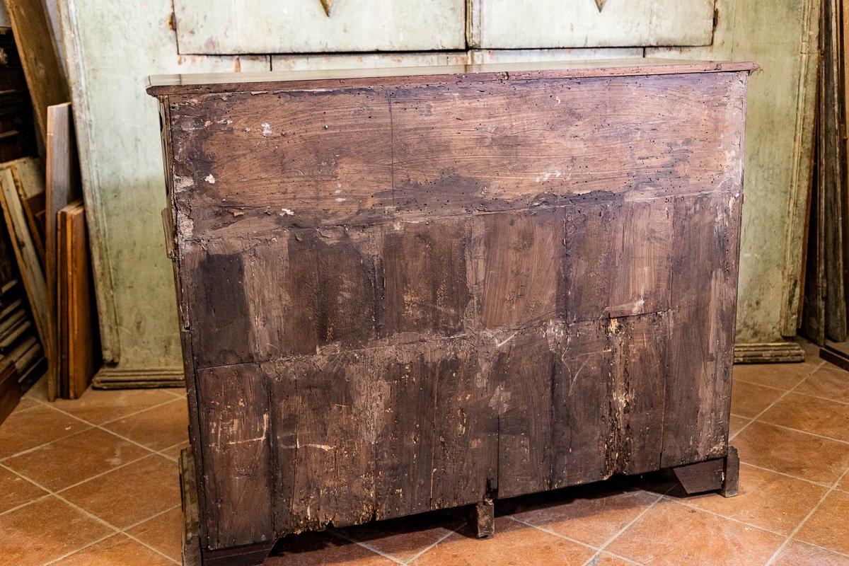Credenza in noce a due ante e due cassetti, Emilia Romagna, primo Ottocento-photo-5