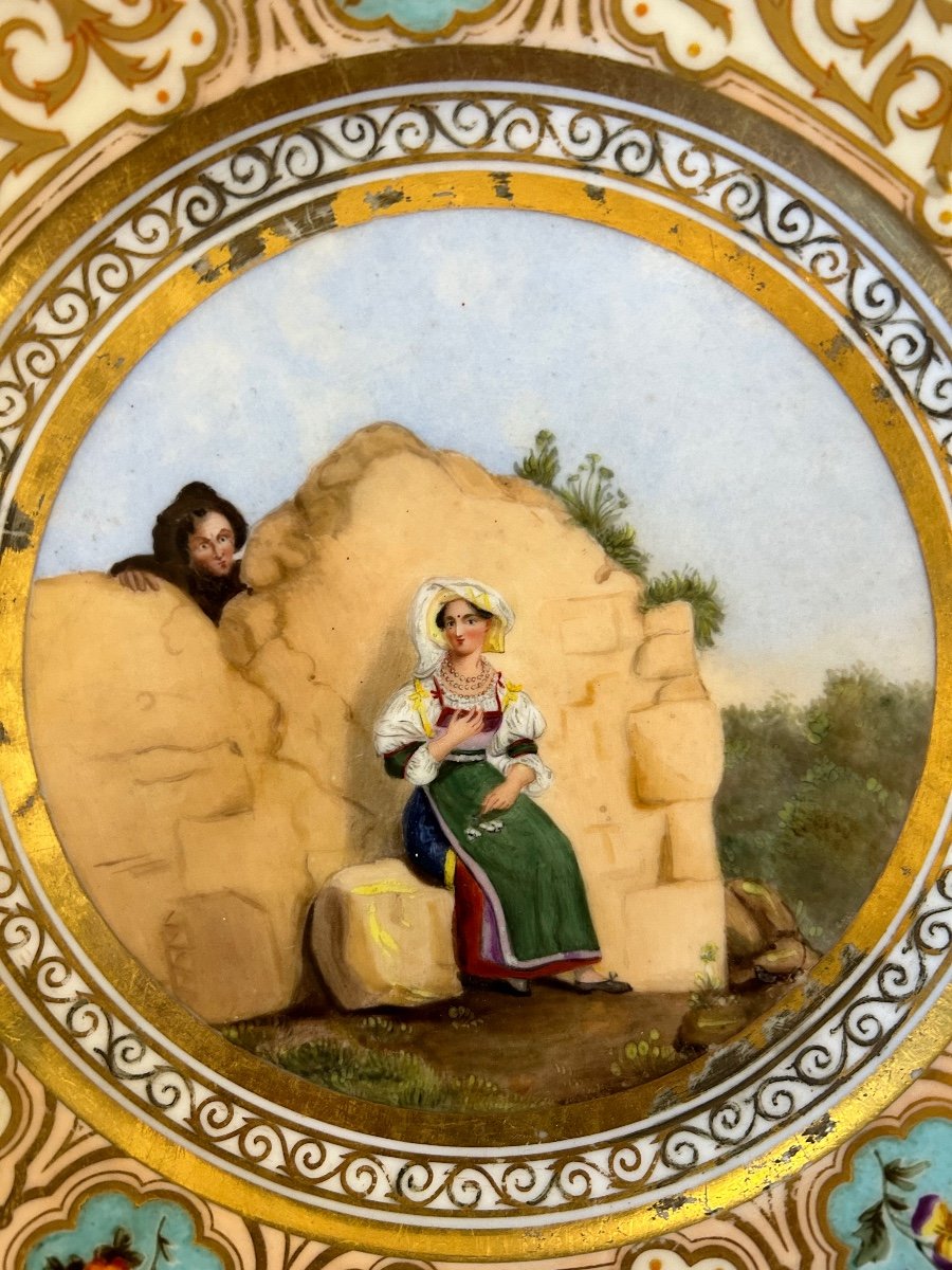 Piatto fondo in porcellana, circa 1830-photo-2