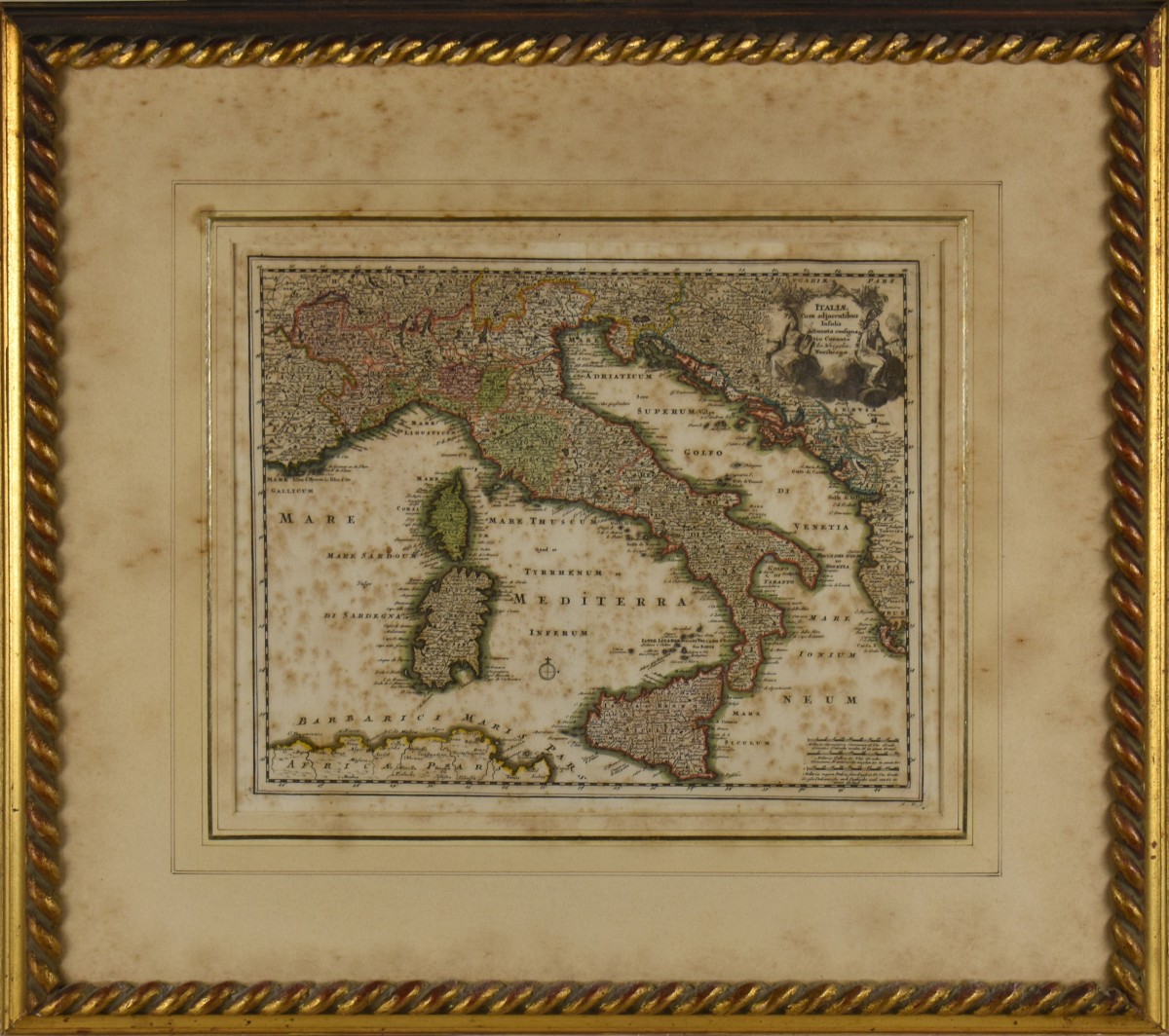 Carta geografica dell’Italia del XVIII secolo 