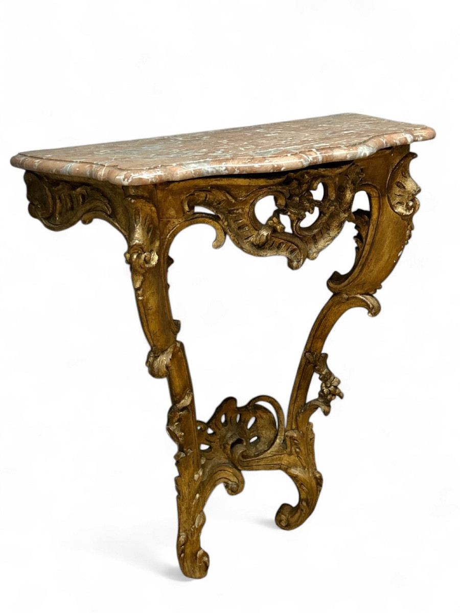 Consolle in legno dorato Luigi XV