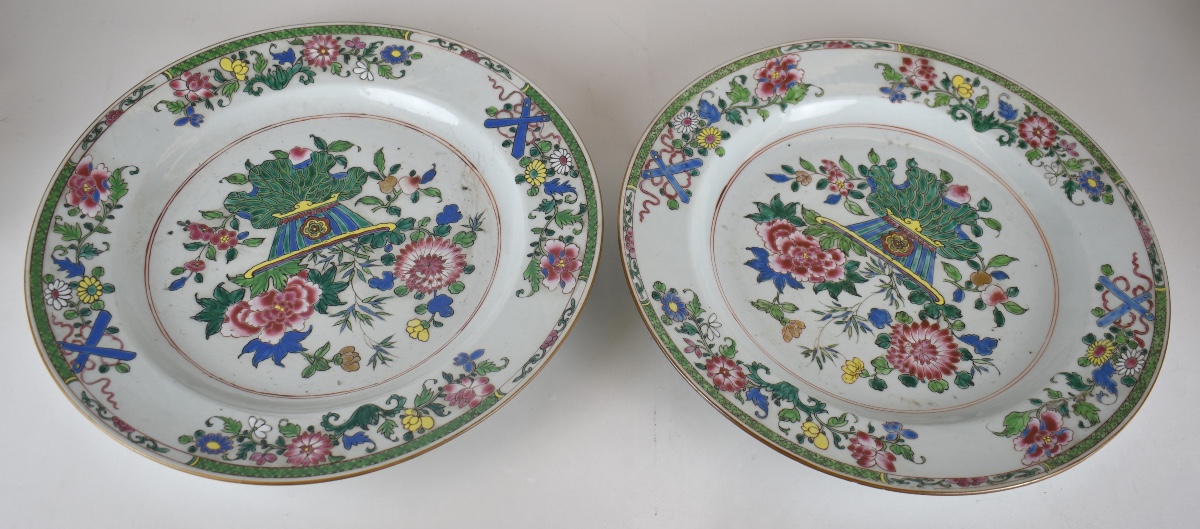Cina coppia di piatti XVIII secolo 
