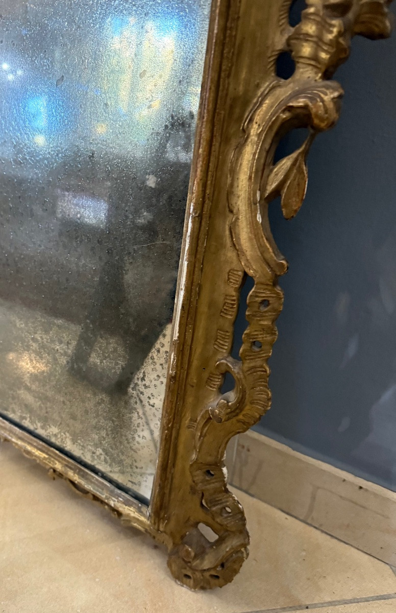 Specchiera in legno dorato-photo-3