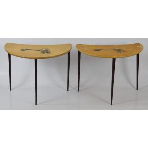 Tavolino Paire de tables d'appoint Aldo Tura (1909-1963),