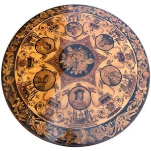 tavolo intarsiato secolo XIX
