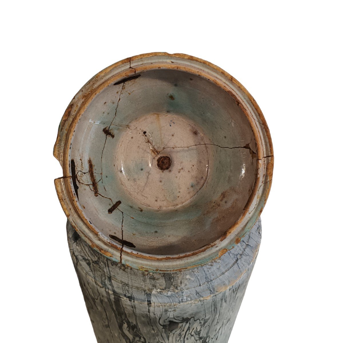 Antico vaso in ceramica smaltata ,Medio-Oriente, inizio del XIX secolo.-photo-1