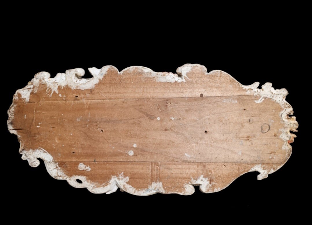 Importante centrotavola con  in legno scolpito policromo e dorato e corno.Italia prima metà XIX-photo-1