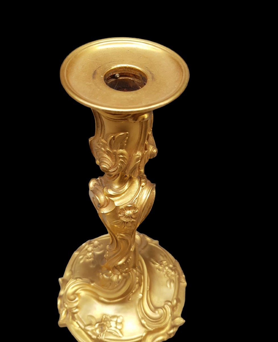 Candeliere in bronzo dorato.Francia,inizio XX secolo.-photo-2