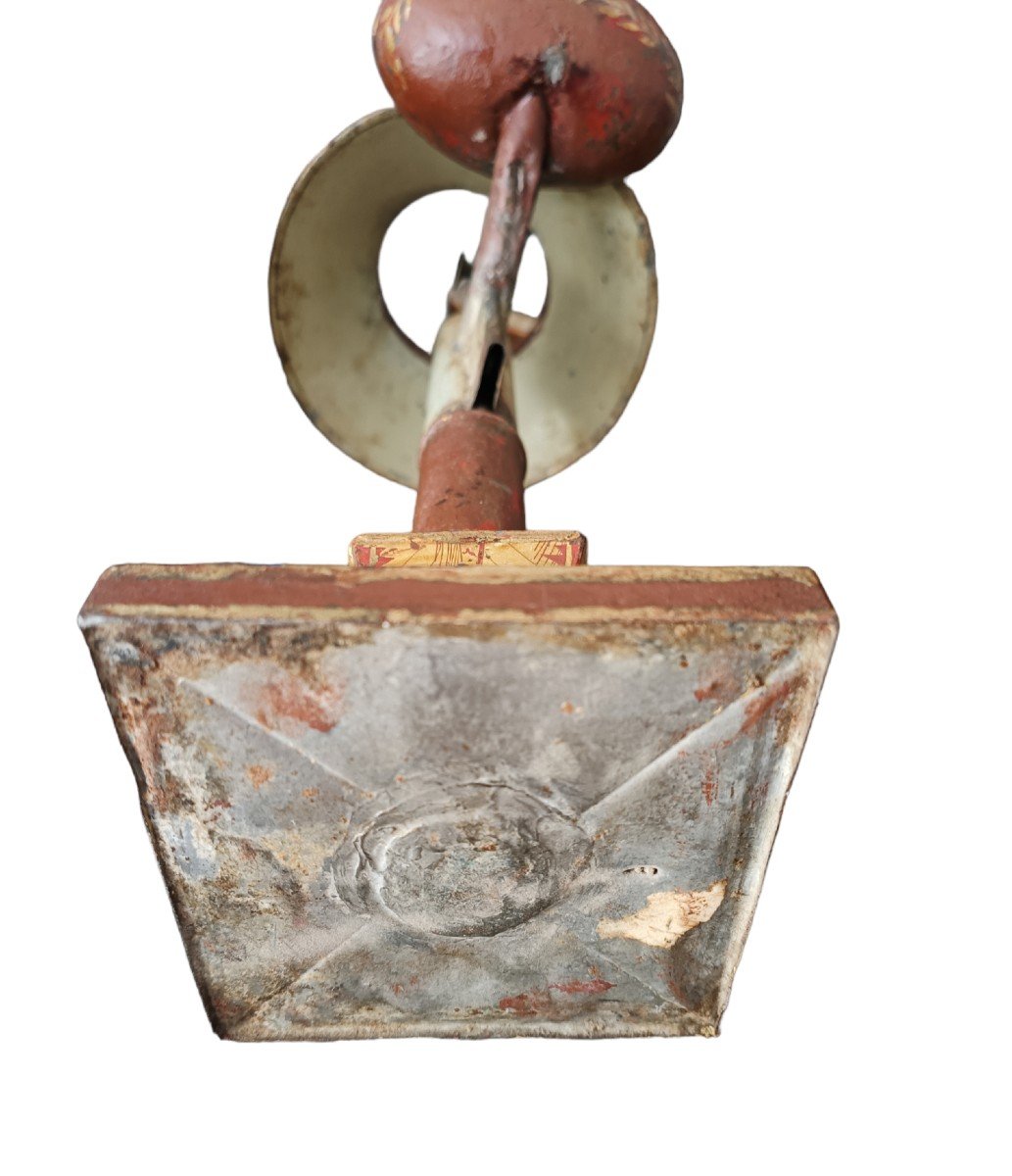 Lampada da tavolo in tole dipinta. Francia,inizio  XIX secolo.-photo-4
