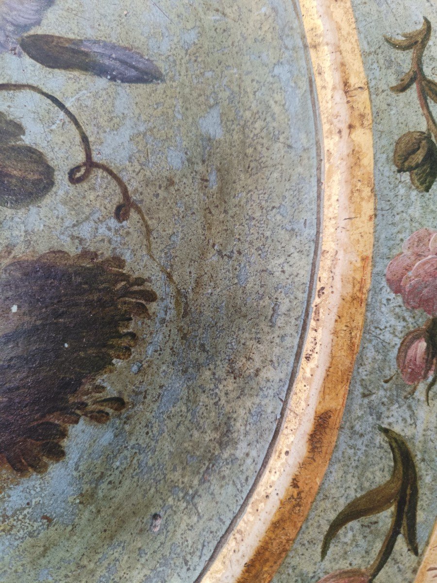 Vassoio in legno dipinto e dorato.Italia,XVIII secolo.-photo-4