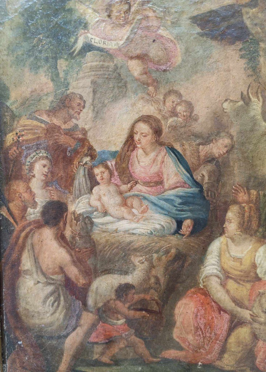 Bozzetto ad olio su tela .Scuola Napoletana del XVIII secolo.