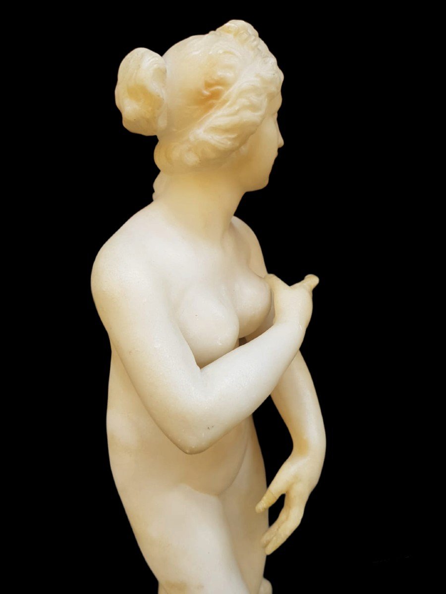 Scultura in alabastro  raffigurante Venere.  Italia , fine XIX secolo.-photo-1