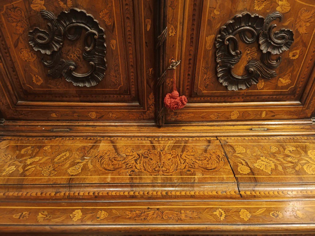 Trumeau intarsiato in vari legni.Olanda, periodo Luigi XV.-photo-2