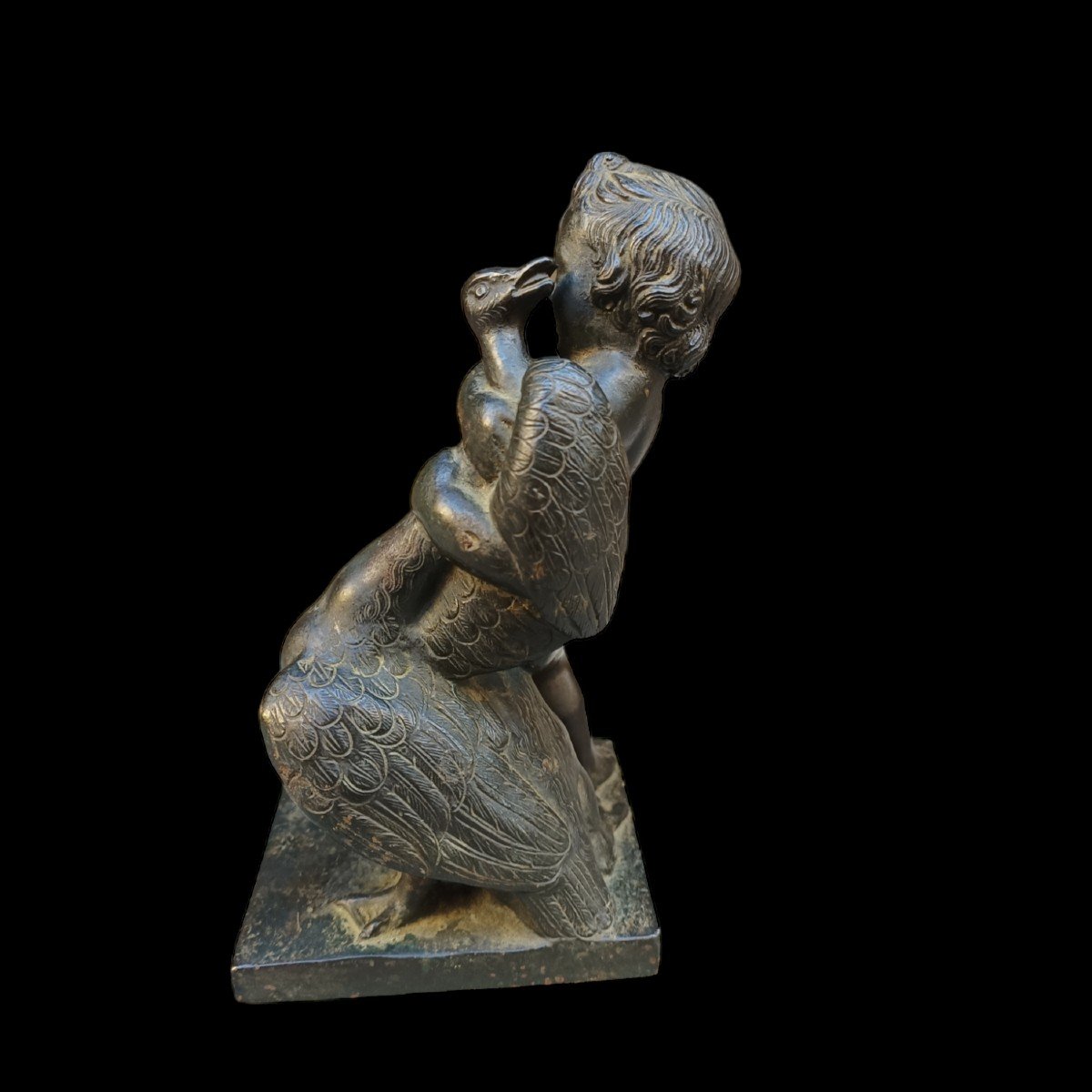 Scultura in bronzo raffigurante putto con oca. Italia,fine XVIII secolo.-photo-4