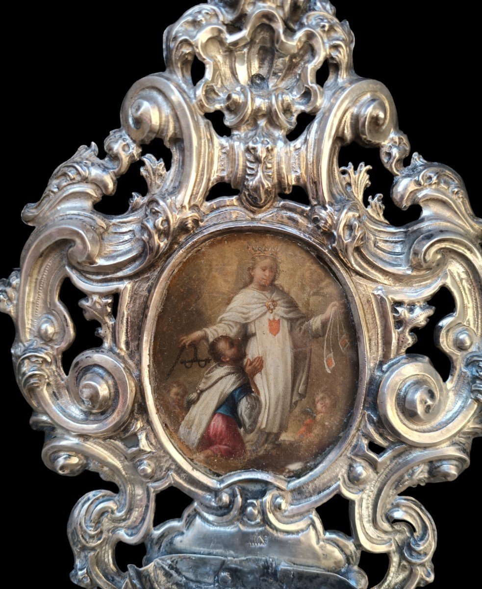 Acquasantiera in argento sbalzato.Italia,XVIII secolo.-photo-2