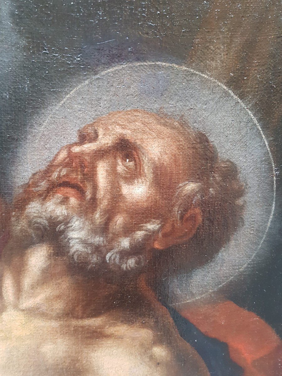 Olio su tela raffigurante Sant'Andrea. Veneto,XVII secolo.-photo-3