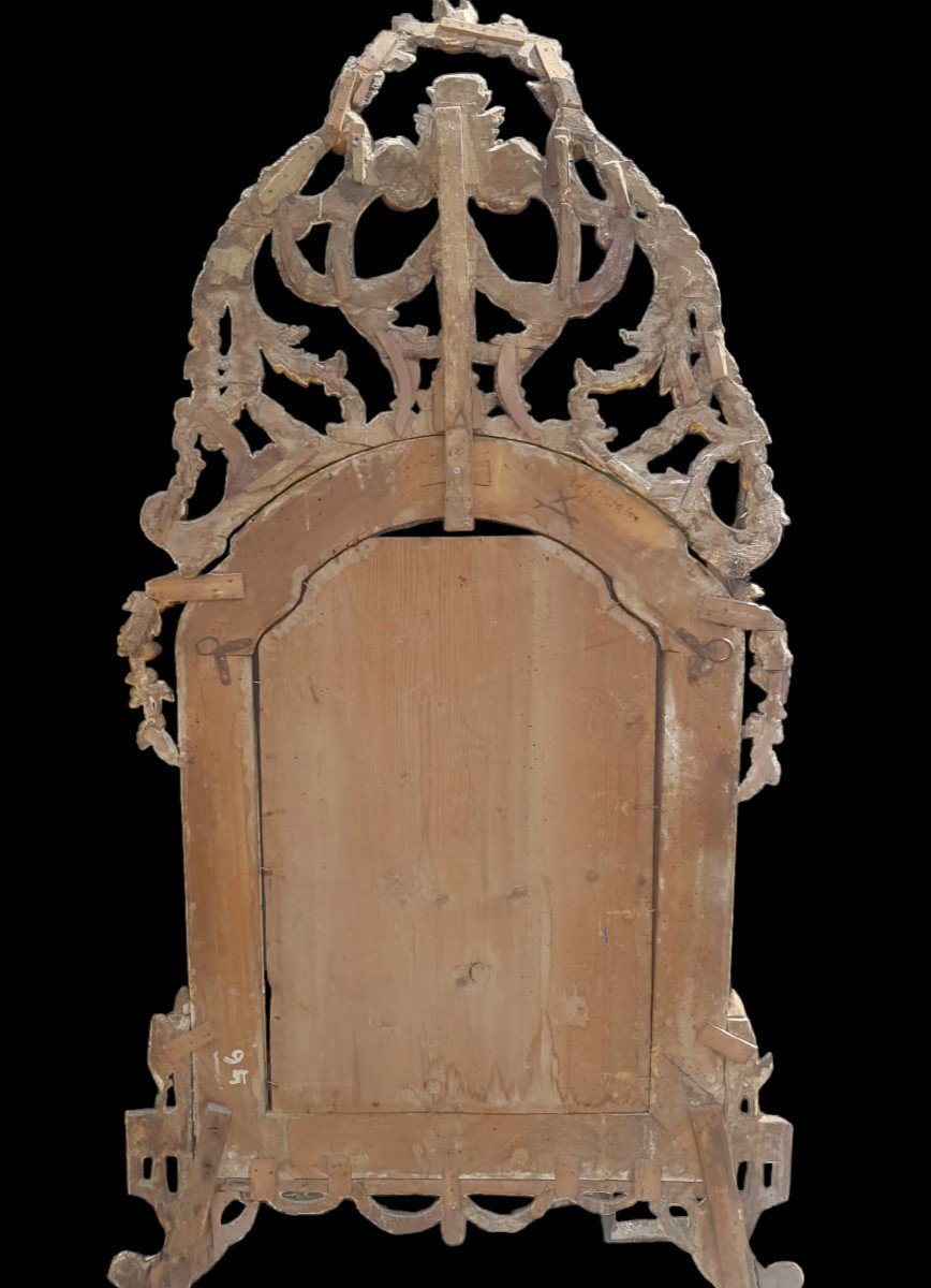 Specchiera in legno intagliato argento mecca.Piemonte,XVIII secolo.-photo-1