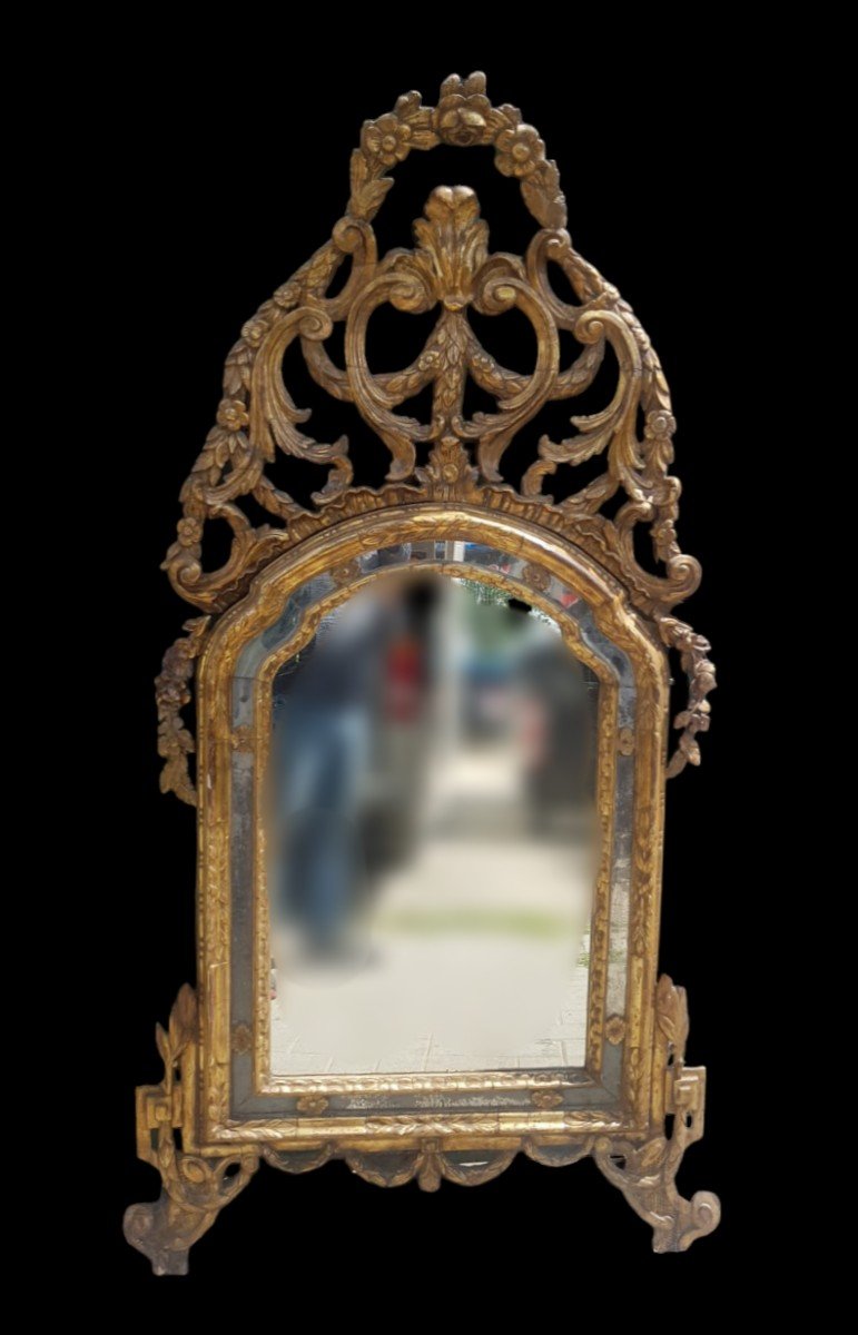 Specchiera in legno intagliato argento mecca.Piemonte,XVIII secolo.