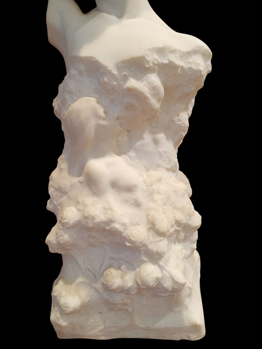 Scultura in marmo bianco.1900 circa.-photo-4