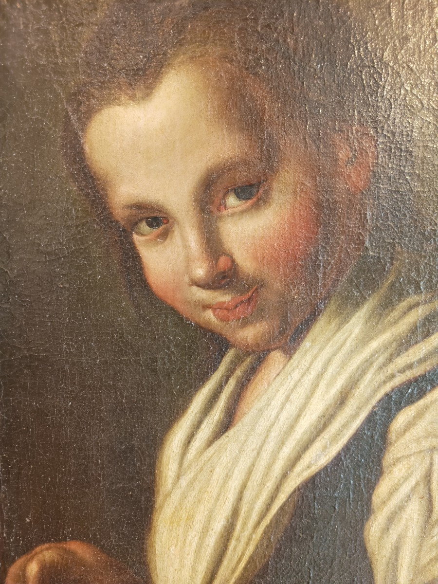 Dipinto raffigurante bambina. Felice Boscaratti(1721-1807).-photo-2