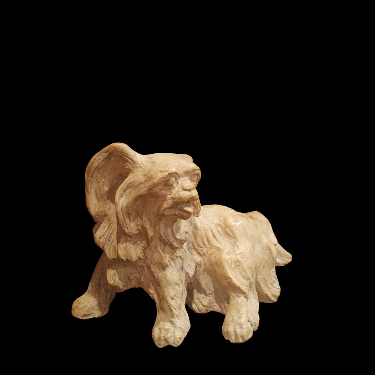 Scultura terracotta raffigurante un cane.Inizio XX secolo.-photo-2