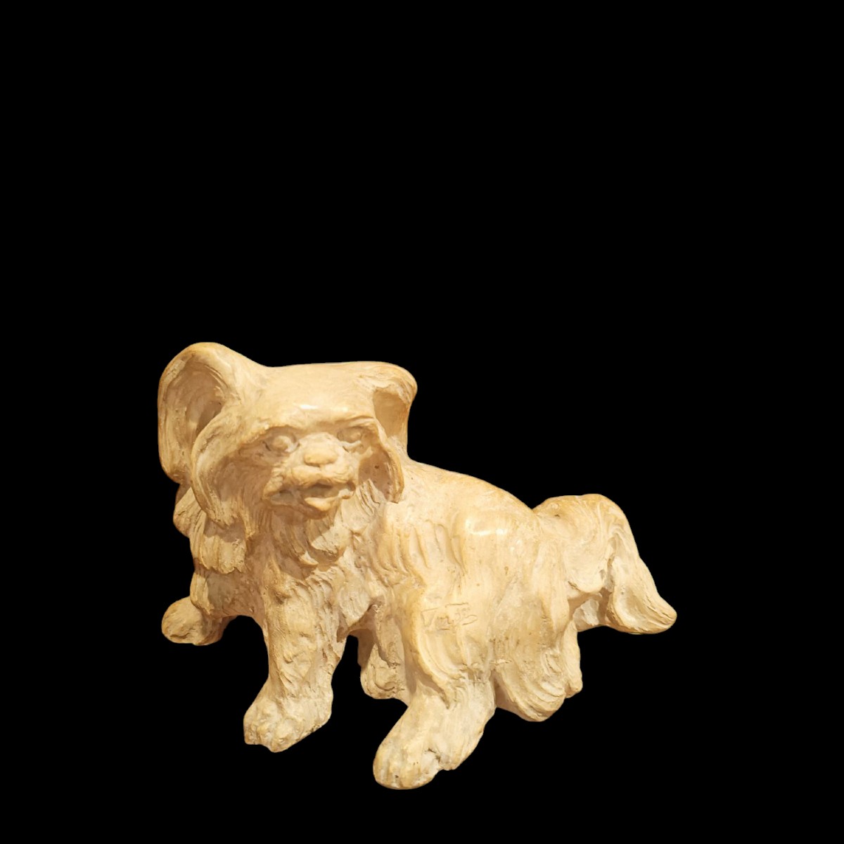 Scultura terracotta raffigurante un cane.Inizio XX secolo.-photo-3