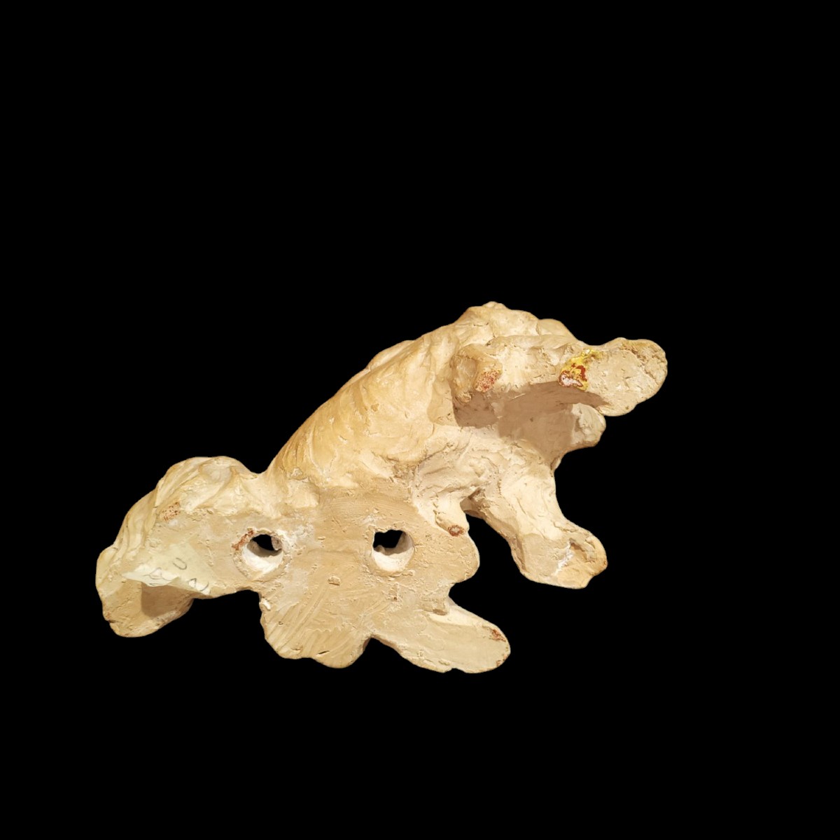 Scultura terracotta raffigurante un cane.Inizio XX secolo.-photo-2
