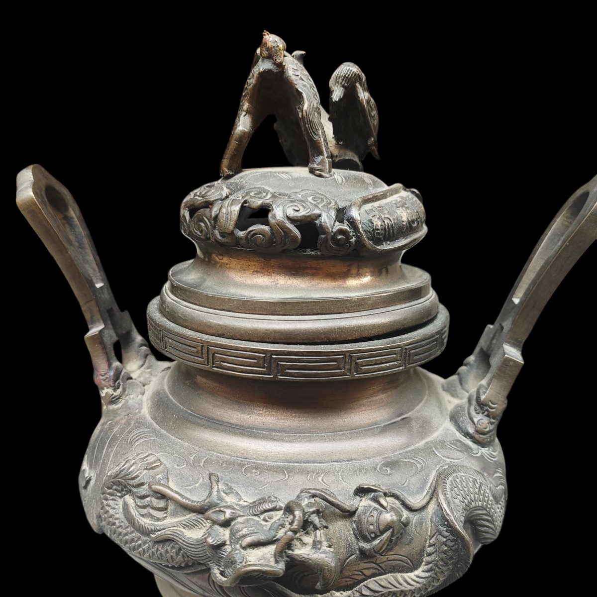 Incensiere in bronzo. Giappone,periodo Meiji(1868-1912). -photo-3