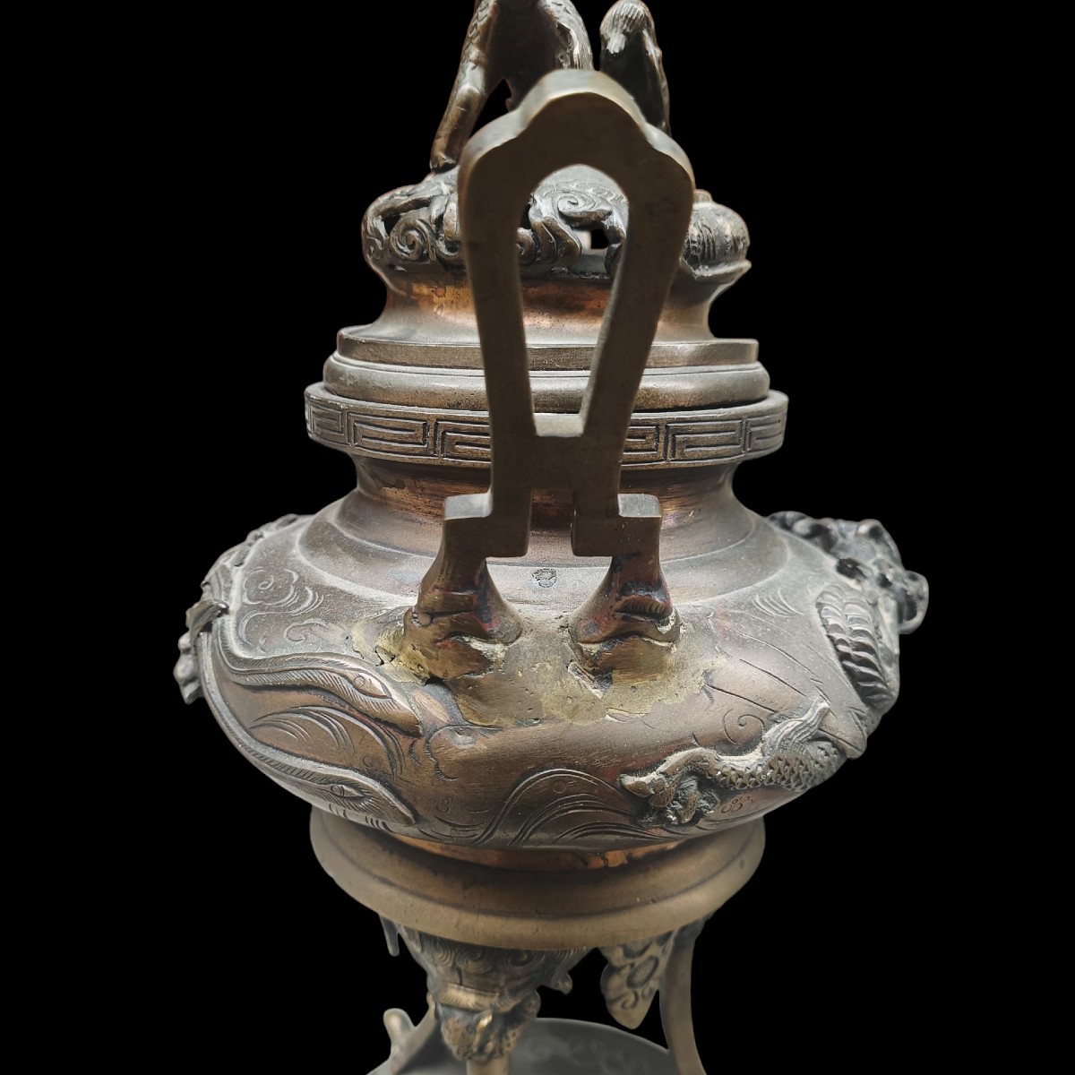 Incensiere in bronzo. Giappone,periodo Meiji(1868-1912). -photo-4