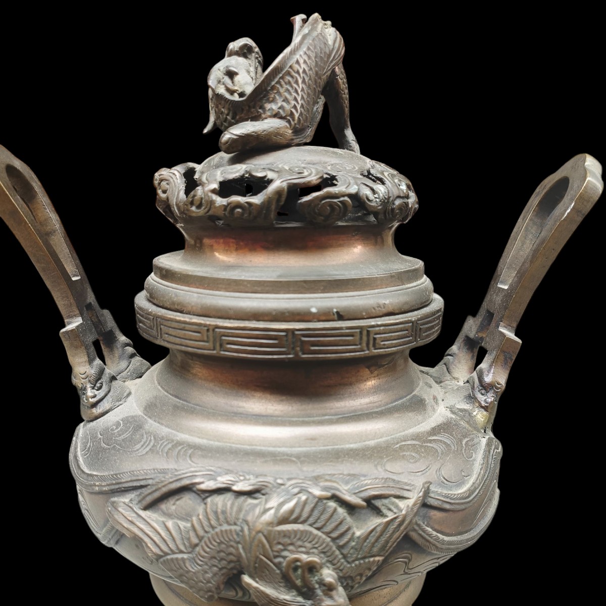 Incensiere in bronzo. Giappone,periodo Meiji(1868-1912). -photo-1
