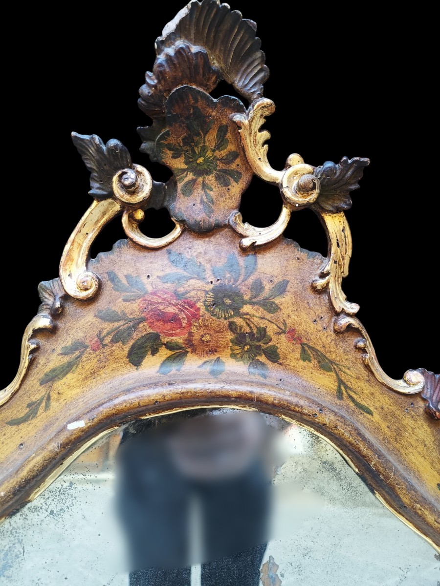 Specchiera in legno laccato.Venezia, fine XIX secolo.-photo-3