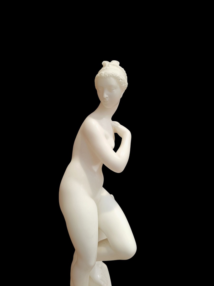 Scultura in alabastro raffigurante Venere.Italia,inizio XX secolo.-photo-4