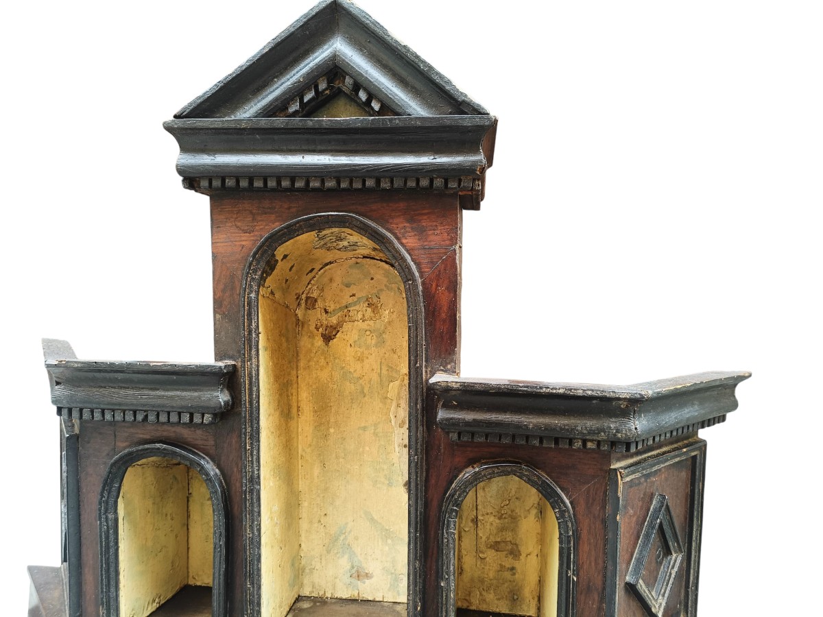 Modello di architettura in legno.Italia,inizio XIX secolo.-photo-2