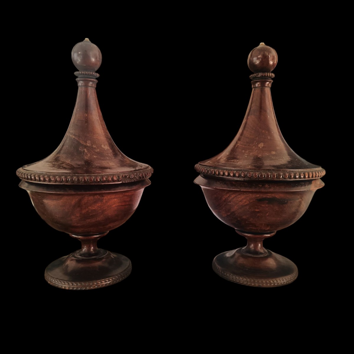 Coppia di contenitori in palissandro.Europa,XIX secolo.