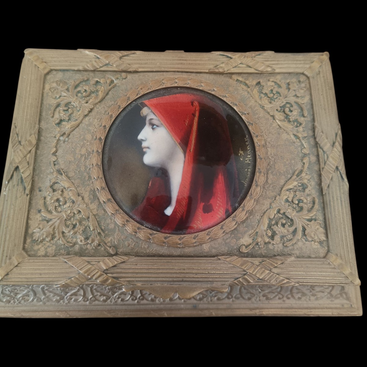 Boîte en bronze doré et émail.France,période Napoléon III.-photo-2