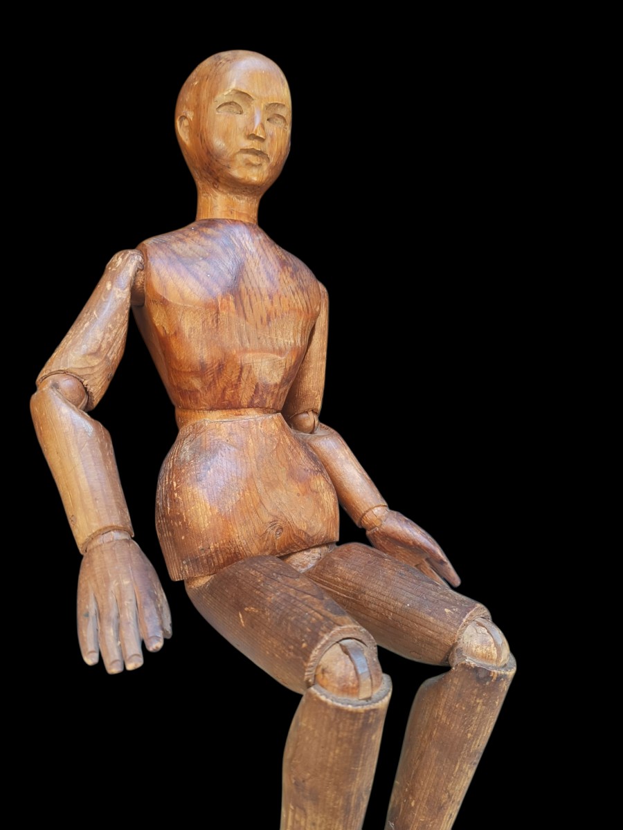 Manichino da artista in legno. XIX secolo.-photo-2