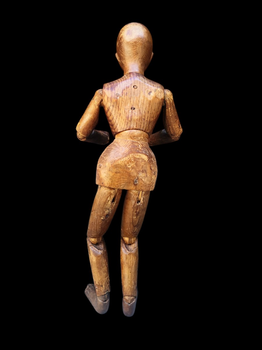 Manichino da artista in legno. XIX secolo.-photo-3