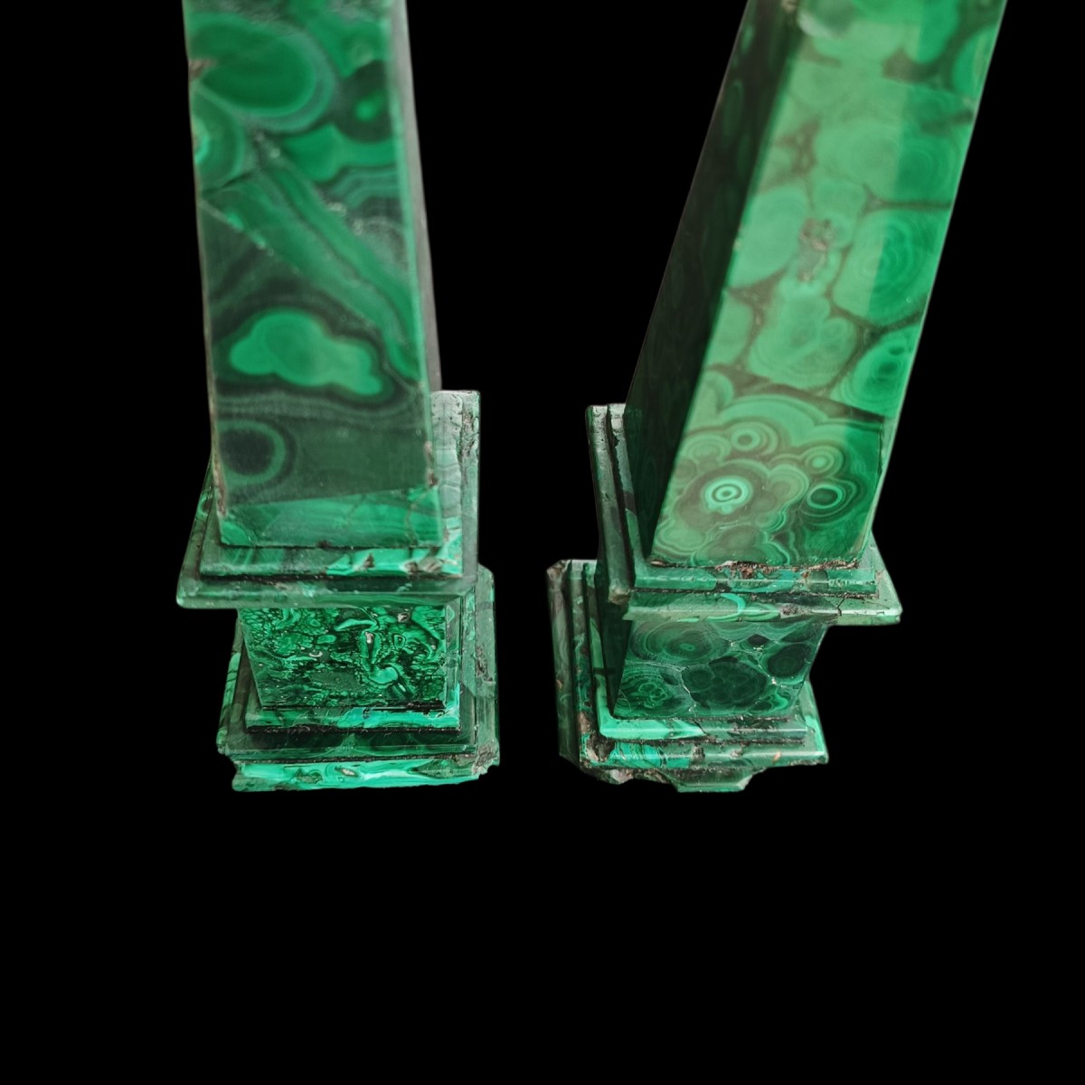 Coppia di obelischi in malachite.XIX secolo.-photo-3